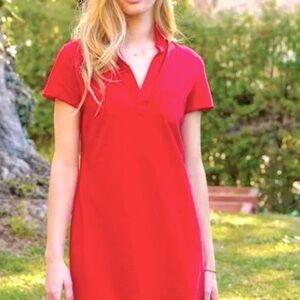 FRANK & EILEEN PERFECT POLO DRESS - RED with a hint of orange Perfect Condition